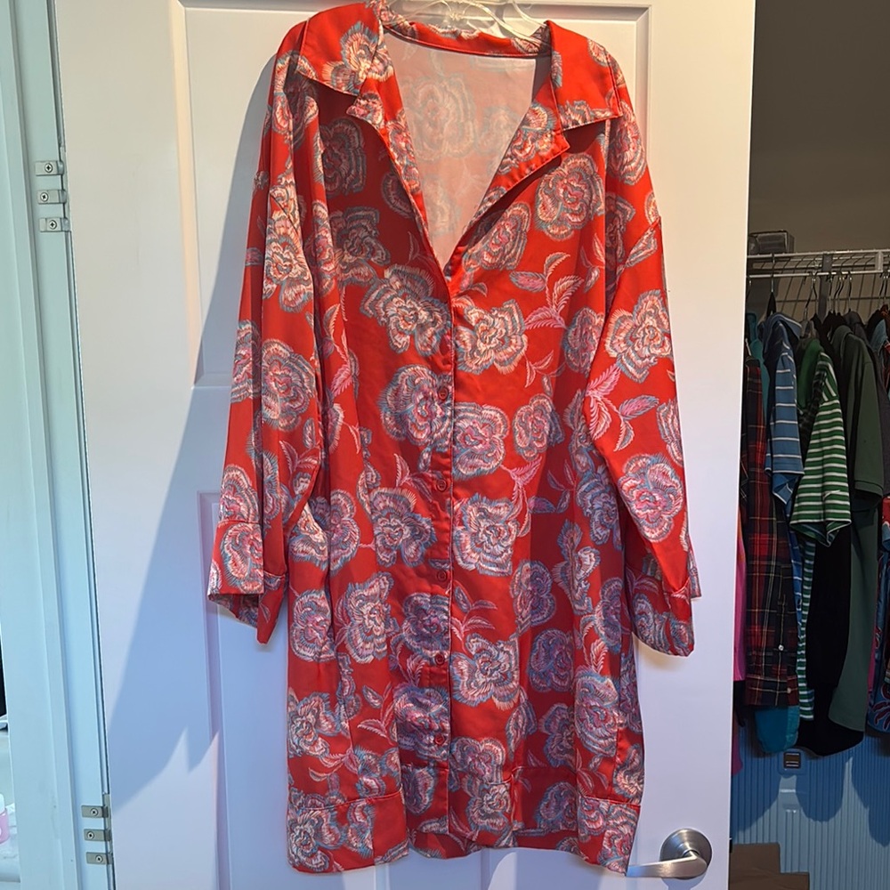 Floral Orange Mini Dress